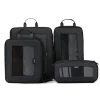 black-travel-mesh-packing-cubes-set Spickia black travel packing cube set