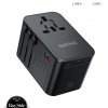 Epicka 75W GaN universal travel adapter with 3 USB-C and 2 USB-A ports, Wall Street Journal Best of 2024 award.