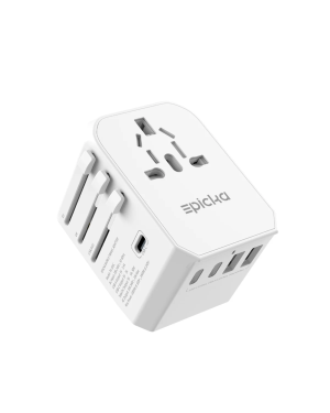 Epicka world travel adapter with USB-C and USB ports