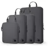grey-travel-nylon-compression-packing-cubes-set Epicka grey packing cubes set S M L travel organizers