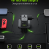 Epicka multi-port universal travel adapter charging phone, Switch, and tablet via USB-A, USB-C, and universal sockets.