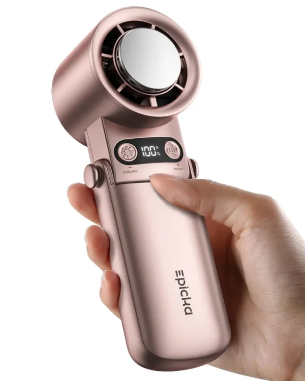 Epicka rose gold portable handheld cooling fan