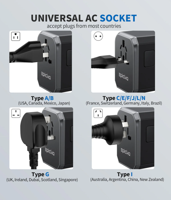 ta-105-universal-travel-adapter Epicka universal AC socket accepting international plugs